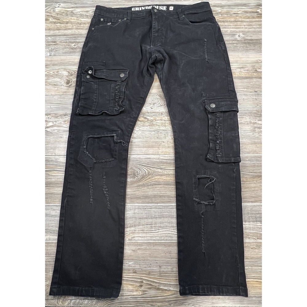Grindhouse Men's Jeans Size 38/32 Street Wear Punk Grunge‎ Tactical Pockets Y2K
